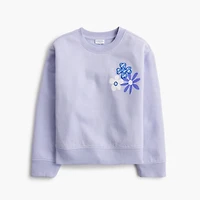 Girls' flower-appliqué sweatshirt