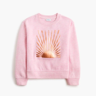 Girls' metallic sunrise crewneck sweatshirt