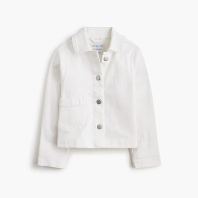 Girls' white denim jacket
