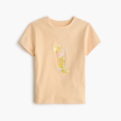 Girls' sequin lemonade graphic tee