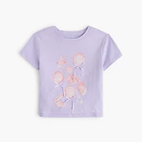Girls' seashells and bows graphic tee