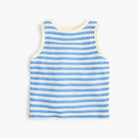 Girls' striped crochet-knit tank top