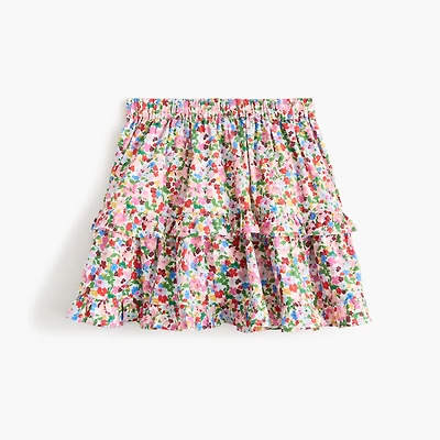 Girls' floral garden tiered skirt