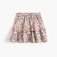 Girls' floral garden tiered skirt