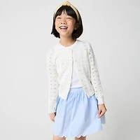 Girls' scallop-hem seersucker skirt