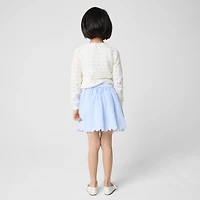 Girls' scallop-hem seersucker skirt