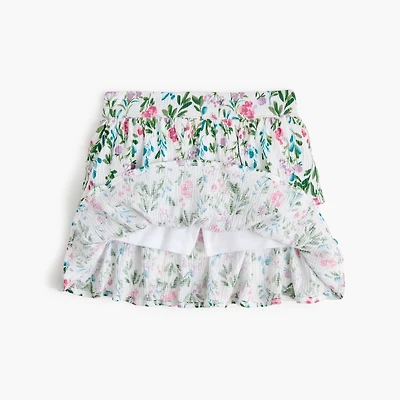 Girls' floral crinkle-knit short