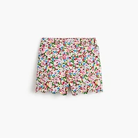 Girls' scallop-hem floral garden short