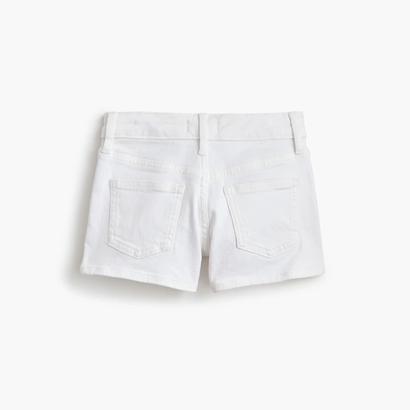 Girls' white denim short