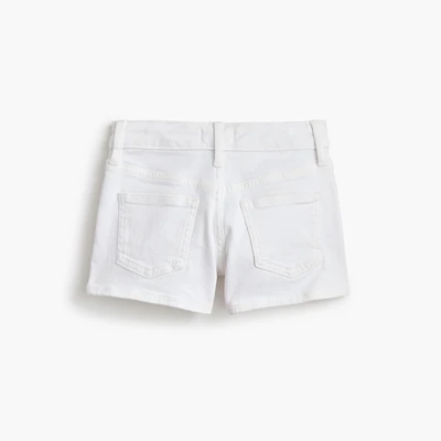 Girls' white denim short