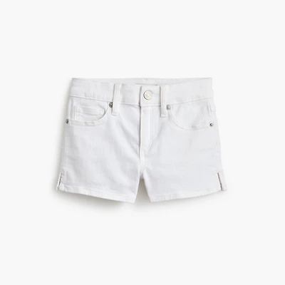 Girls' white denim short