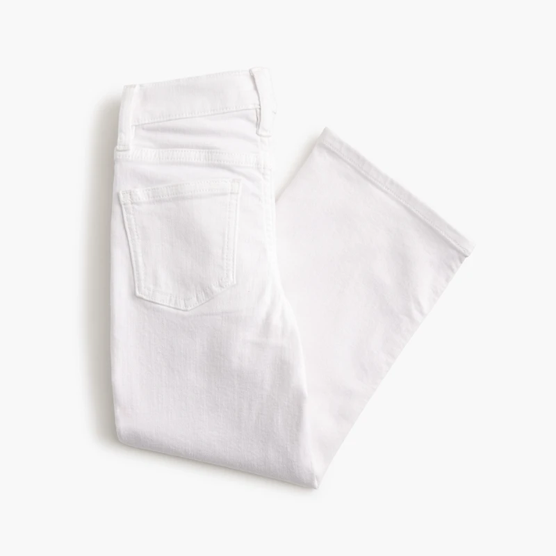 Girls' garment-dyed flower button wide-leg jean