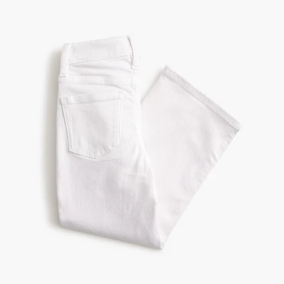 Girls' garment-dyed flower button wide-leg jean