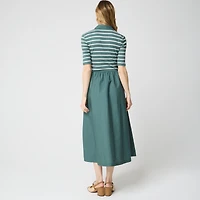 Striped collared knit dress
