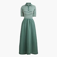 Striped collared knit dress