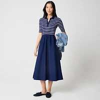 Striped collared knit dress