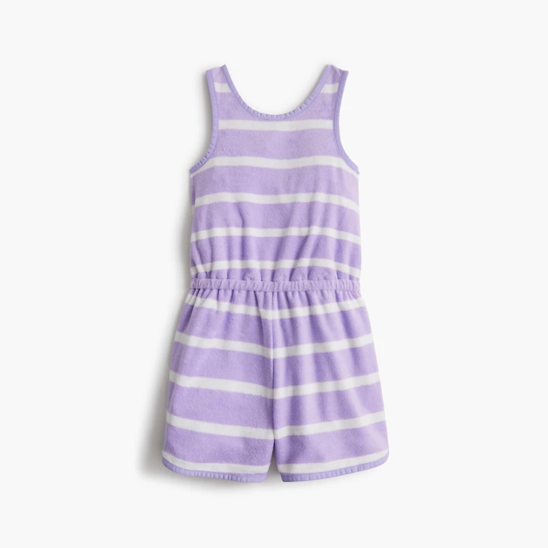 Girls' striped towel terry romper