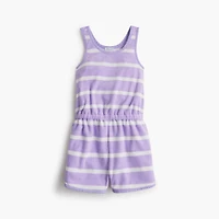 Girls' striped towel terry romper