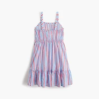 Girls' striped rickrack beach dress