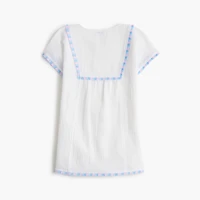 Girls' trimmed gauze beach dress