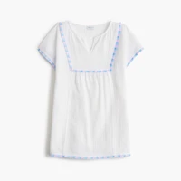 Girls' trimmed gauze beach dress