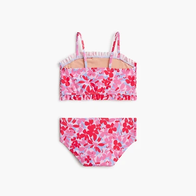 Girls' floral smocked bikini set