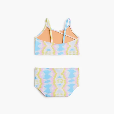Girls' tie-dyed crossover bikini set