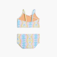 Girls' tie-dyed crossover bikini set