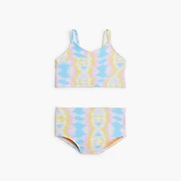 Girls' tie-dyed crossover bikini set