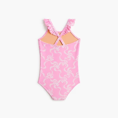 Girls' bow cross-back one-piece swimsuit