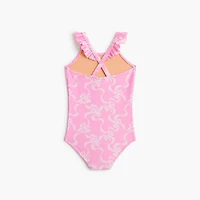 Girls' bow cross-back one-piece swimsuit
