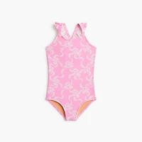 Girls' bow cross-back one-piece swimsuit