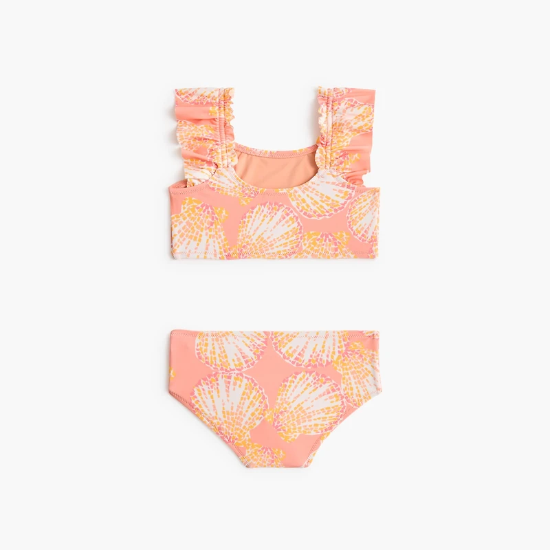 Girls' seashell ruffle two-piece bikini set