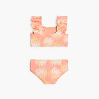 Girls' seashell ruffle two-piece bikini set