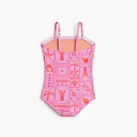 Girls' sea creatures ruffle one-piece swimsuit