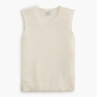 Scalloped pointelle sweater shell