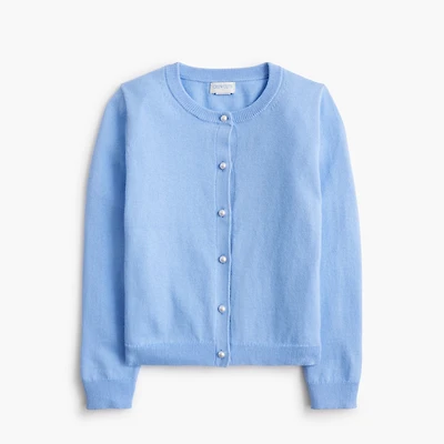 Girls' Casey cardigan sweater with pearl buttons