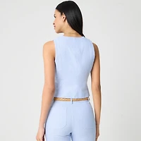 Striped button-front vest