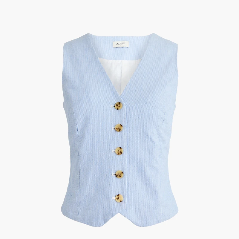 Striped button-front vest