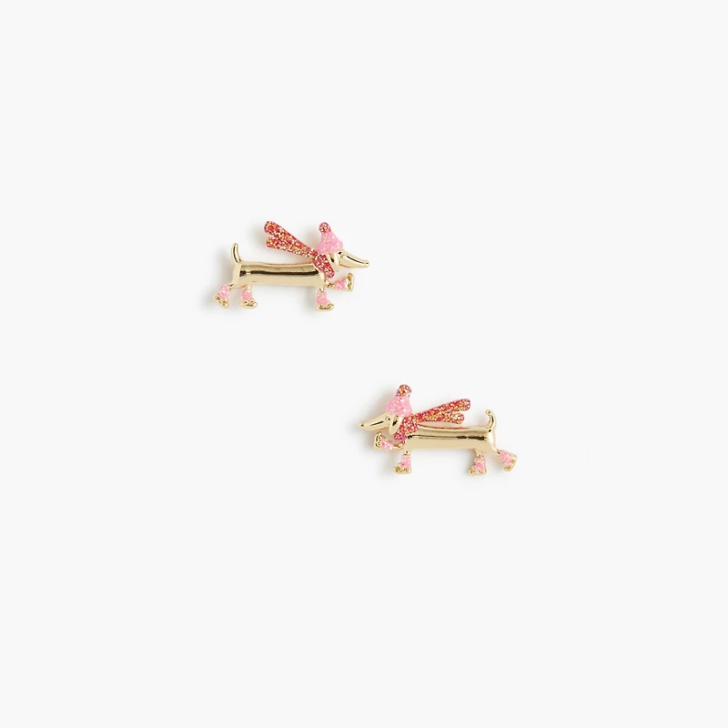 Winter dog stud earrings