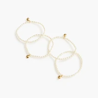 Tiny pearl beaded stretch bracelets pack-of-four