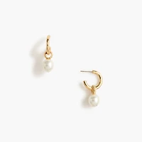 Pearl drop hoop earrings