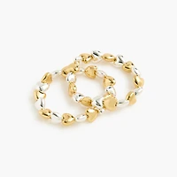 Mixed-metal hearts bracelet