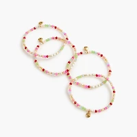 Tiny beaded stretch bracelets pack-of-four