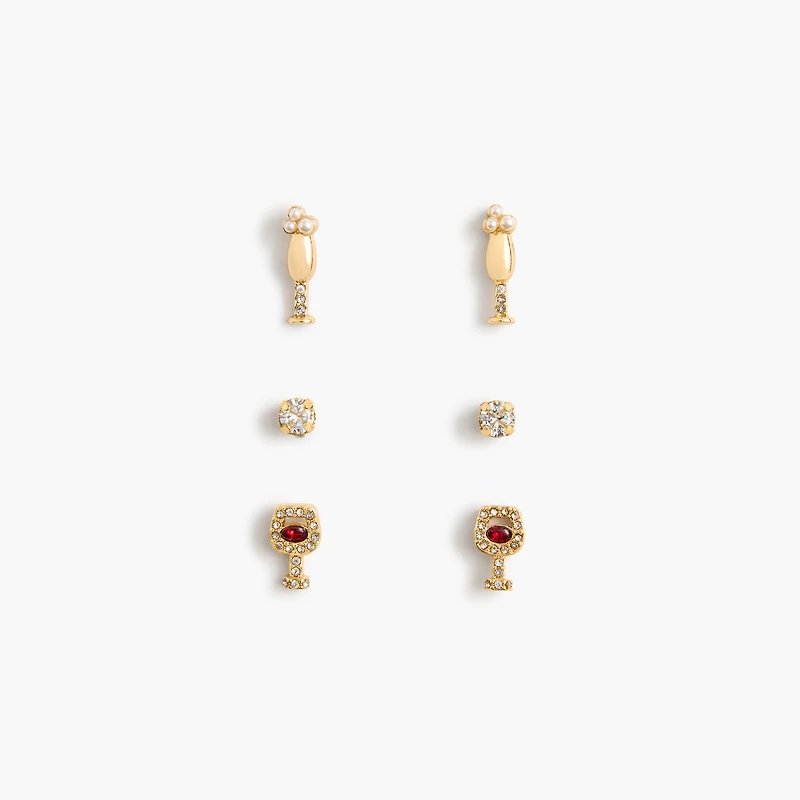 Wine stud earrings set