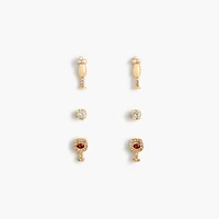 Wine stud earrings set