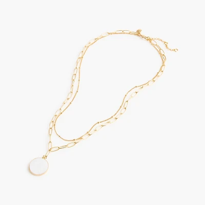 Circle pendant layering necklace