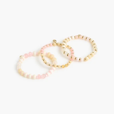 Oval beaded bracelets set-of-three