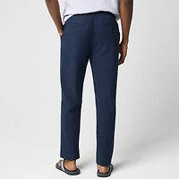 Linen-cotton blend drawstring pant