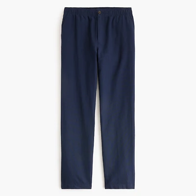 Linen-cotton blend drawstring pant